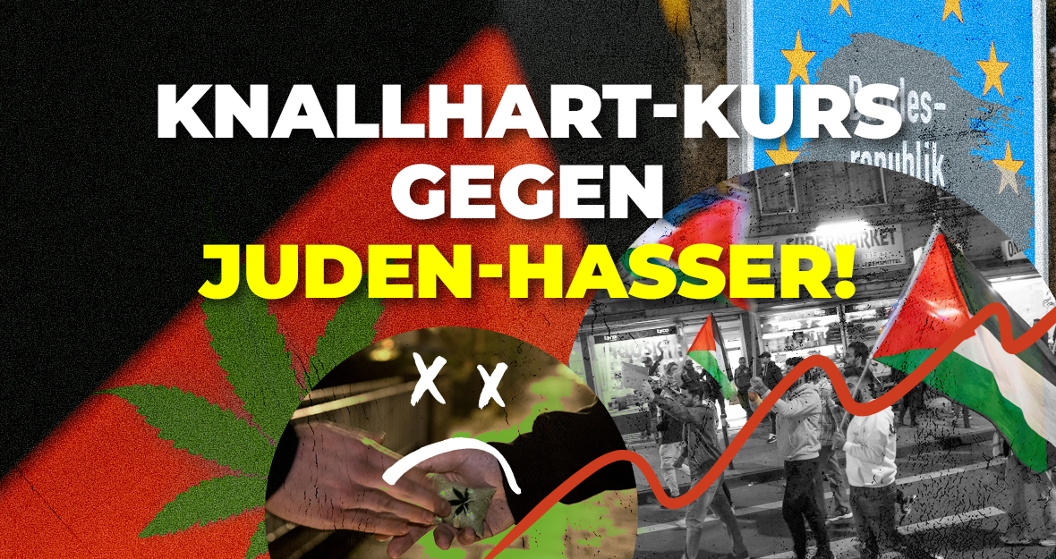 Sharepic: Knallhart-Kurs gegen Juden-Hasser!