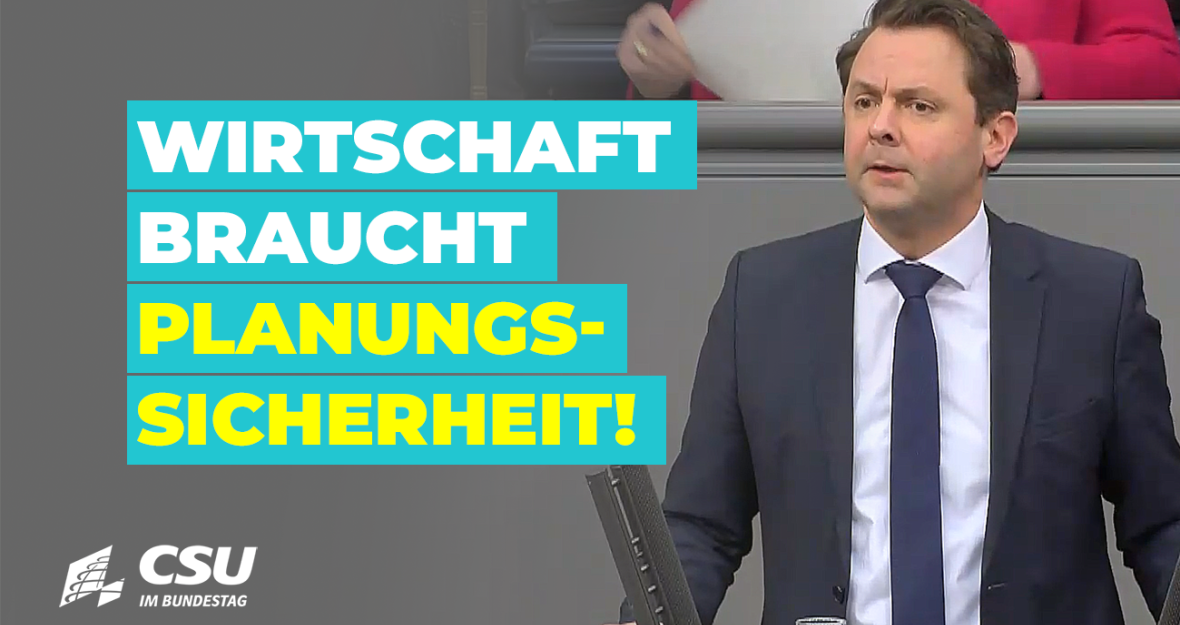 Andreas Lenz am Rednerpult im Plenum des Deutschen Bundestages