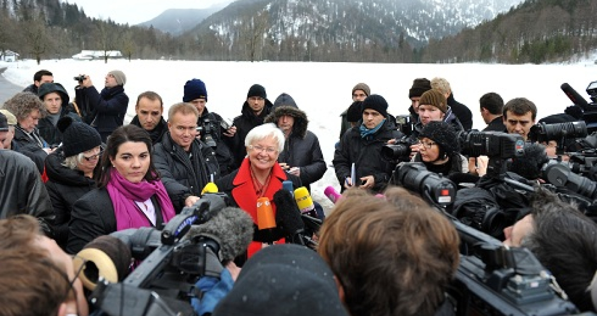 Gerda Hasselfeldt bei ihrer Ankunft zur Klausurtagung 2012 in Wildbad Kreuth