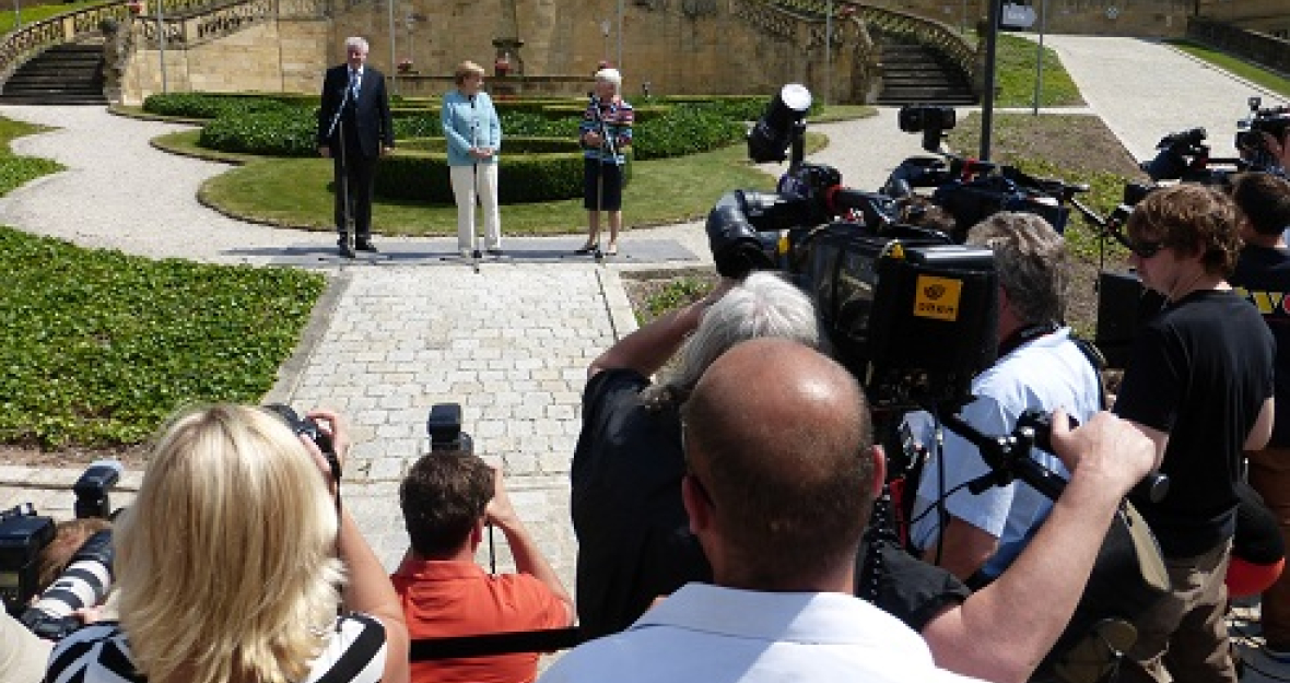 Bundeskanzlerin Angela Merkel bei der Sommerklausur der CSU-Landesgruppe in Kloster Banz