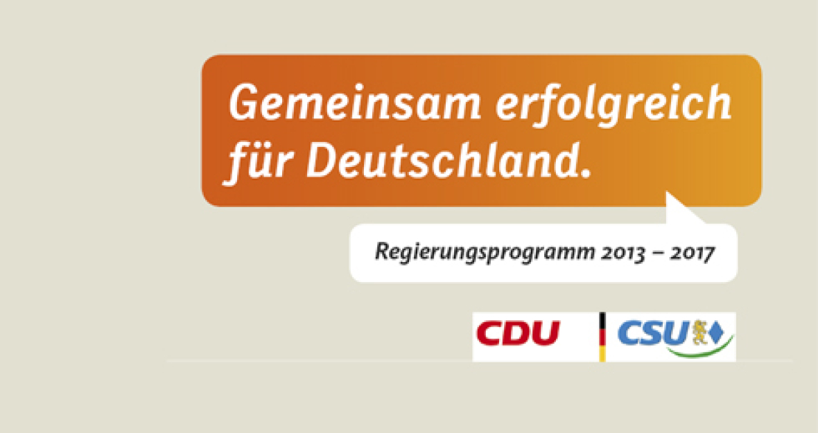 CDU - CSU Regierungsprogramm 2013-2017