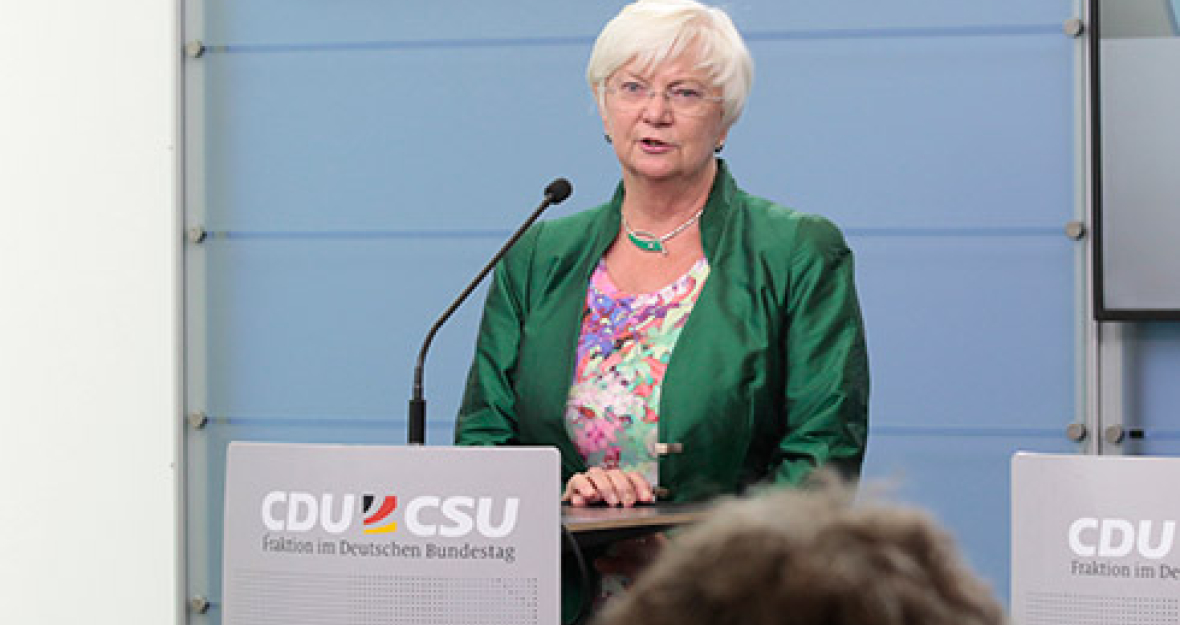 CSU-Landesgruppenvorsitzende Gerda Hasselfeldt berichtet aus der Klausurtagung des CDU/CSU-Fraktionsvorstands._490x275