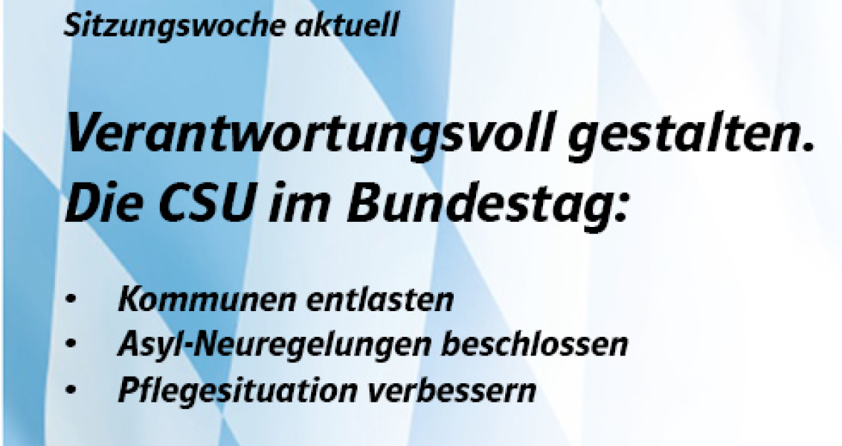 Sitzungswoche aktuell: Die CSU im Bundestag.