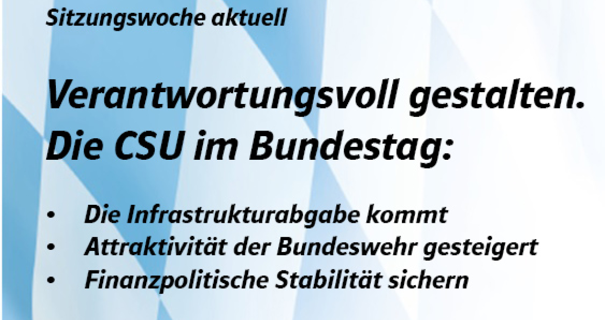 Sitzungswoche aktuell: Die CSU im Bundestag.