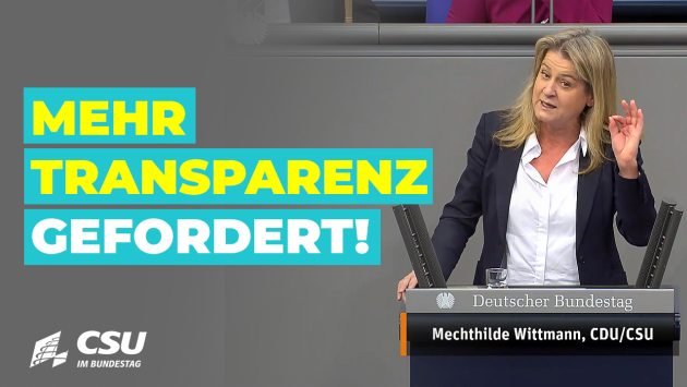 Mechthilde Wittmann am Rednerpult im Plenum des Deutschen Bundestages