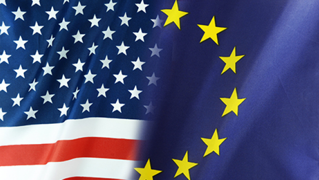 Fahnen von EU und der USA_490x275