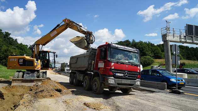 Großbaustelle an der Autobahn A9