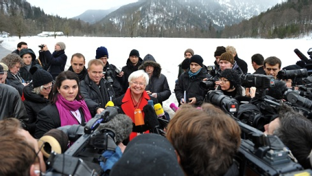 Gerda Hasselfeldt bei ihrer Ankunft zur Klausurtagung 2012 in Wildbad Kreuth