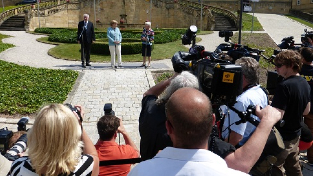 Bundeskanzlerin Angela Merkel bei der Sommerklausur der CSU-Landesgruppe in Kloster Banz